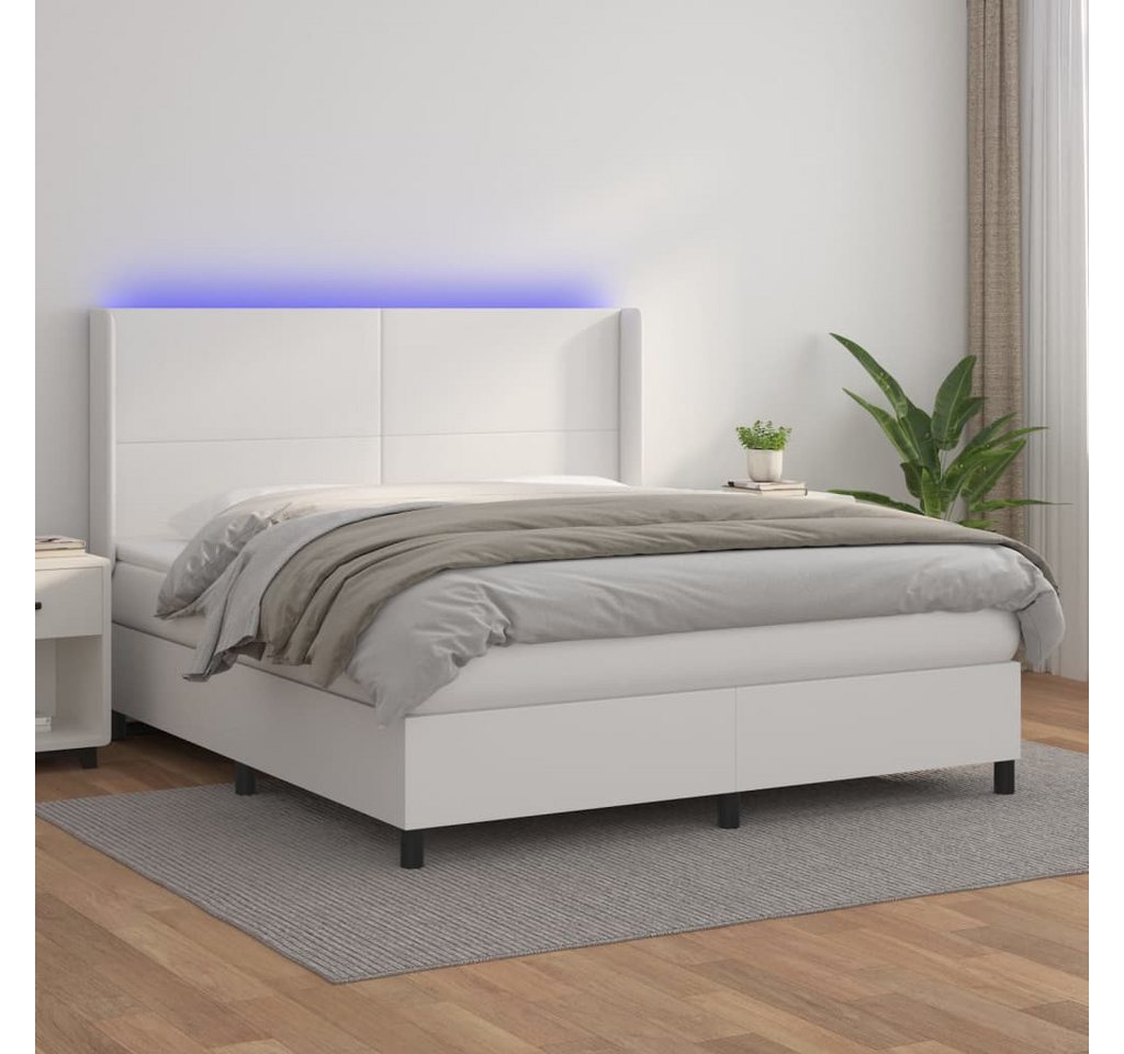 vidaXL Boxspringbett Boxspringbett mit Matratze und LED Kunstleder (160 x 2 günstig online kaufen