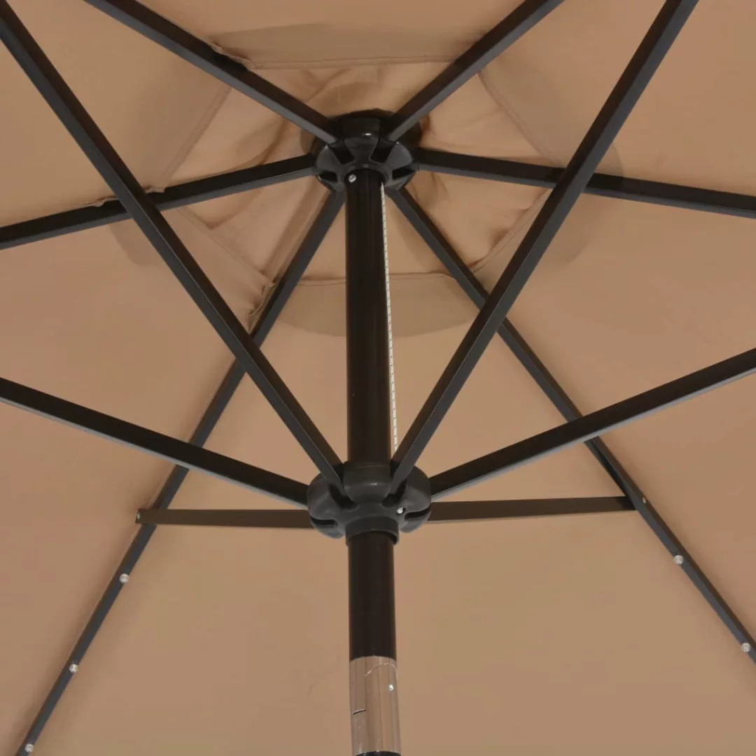 Sonnenschirm Mit Led-leuchten Und Stahlmast 300 Cm Taupe günstig online kaufen