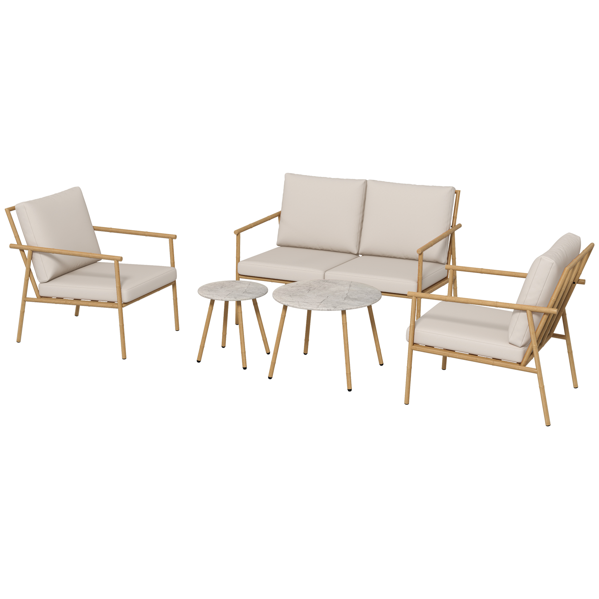 Gartenmöbel-Set 2 Sessel Zweisitzer Couchtisch Sitzkissen Balkon Terrasse C günstig online kaufen