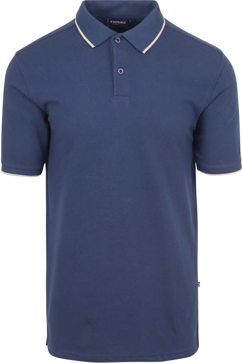 Suitable Respect Poloshirt Tip Ferry Denim Blau - Größe M günstig online kaufen