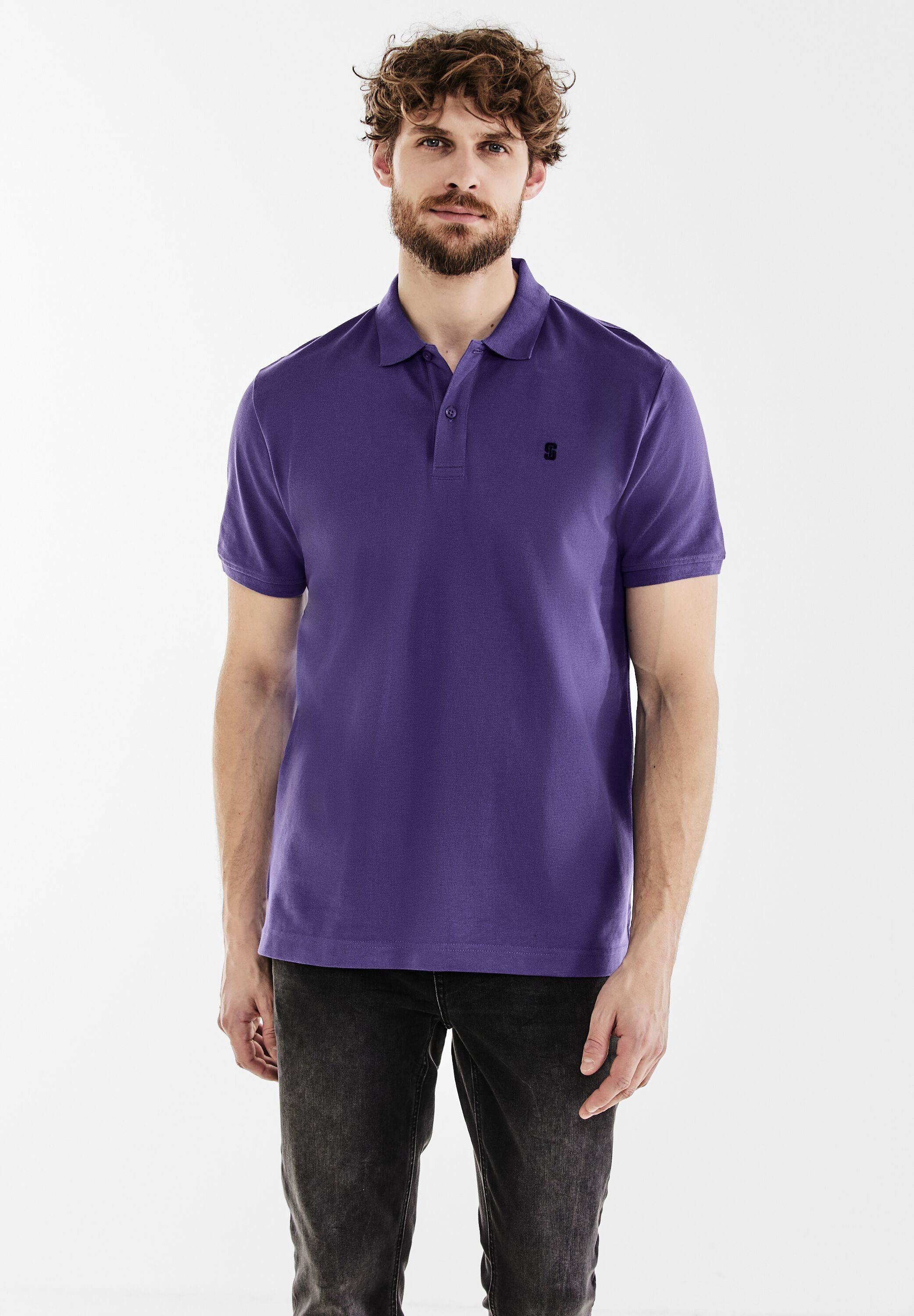 STREET ONE MEN Poloshirt, in Unifarbe günstig online kaufen