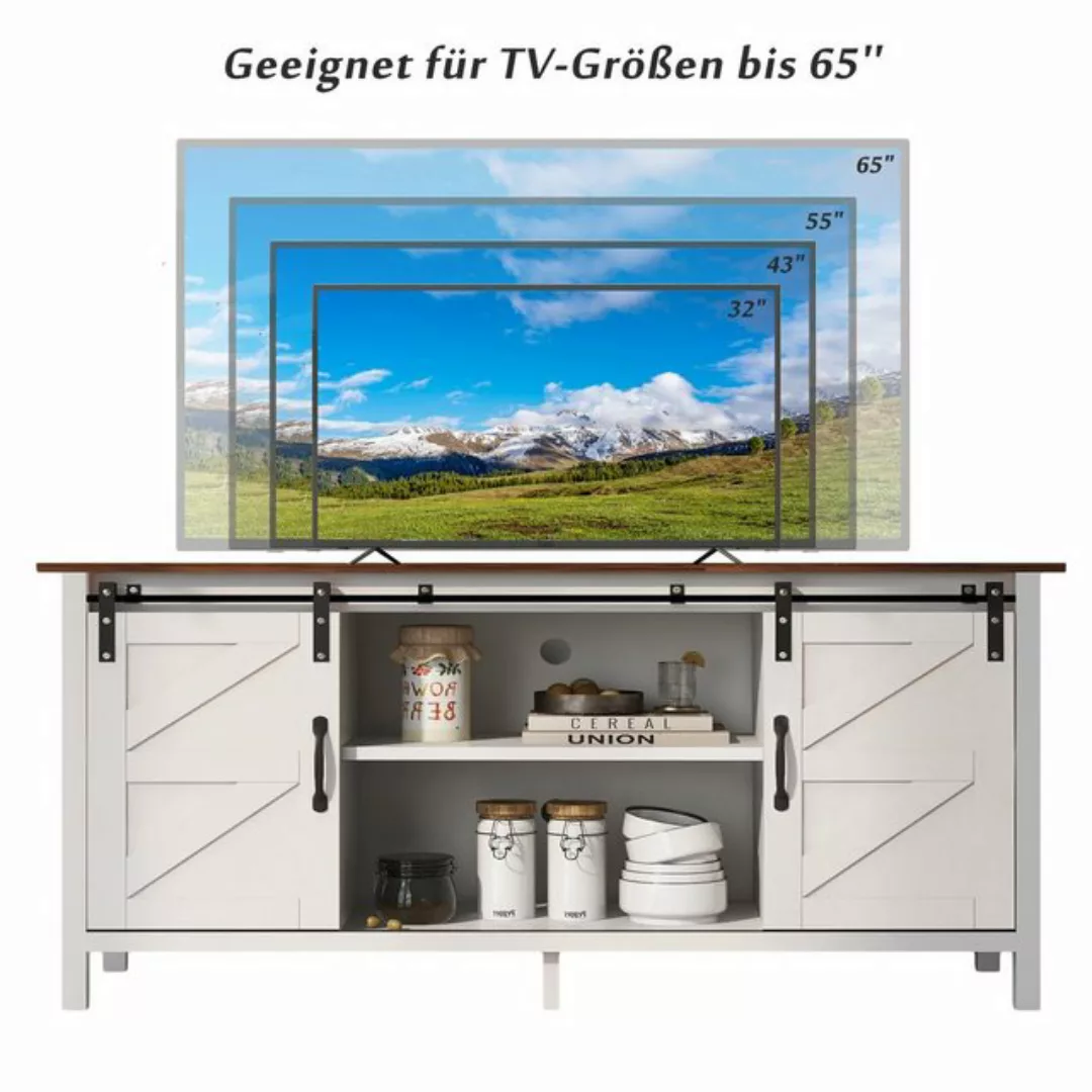REDOM TV-Schrank Sideboard (mit 2 Schiebetüren, Küchenschrank, Stauraumschr günstig online kaufen
