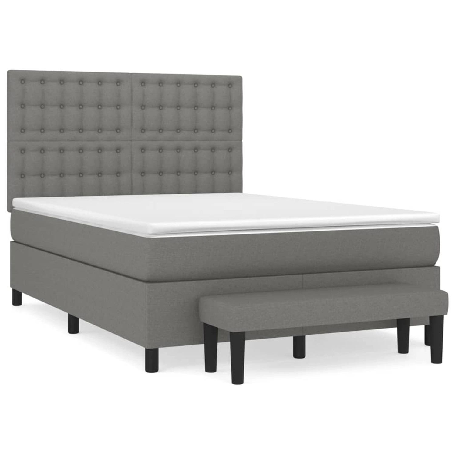 vidaXL Boxspringbett mit Matratze Dunkelgrau 140x190 cm Stoff1396766 günstig online kaufen