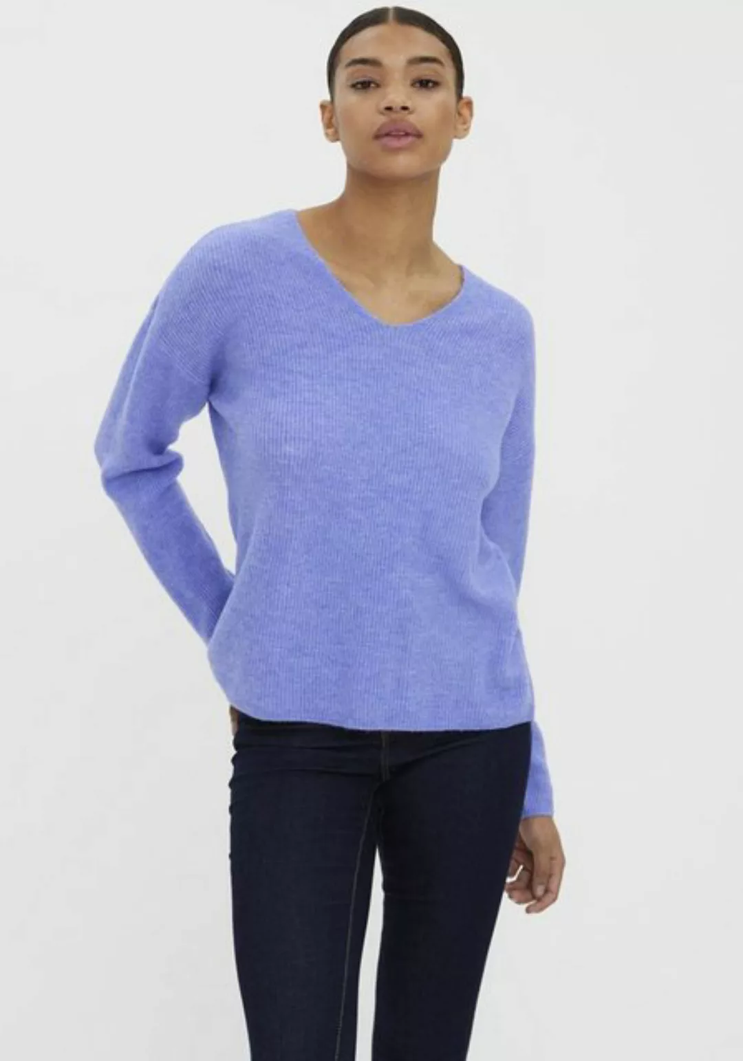 Vero Moda V-Ausschnitt-Pullover "VMCREWLEFILE LS V-NECK BLOUSE NOOS" günstig online kaufen