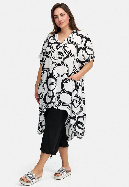 Kekoo Longbluse Blusenkleid A-Linie Bluse aus Baumwollviskose 'Verano' günstig online kaufen