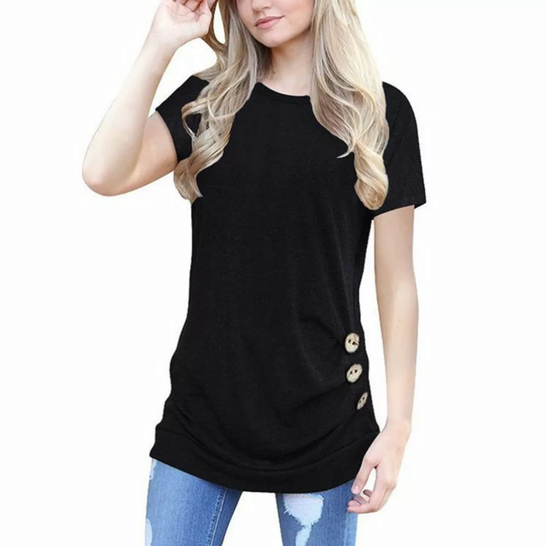 FIDDY T-Shirt Lässige Damen-T-Shirts mit Rundhalsausschnitt, locker günstig online kaufen