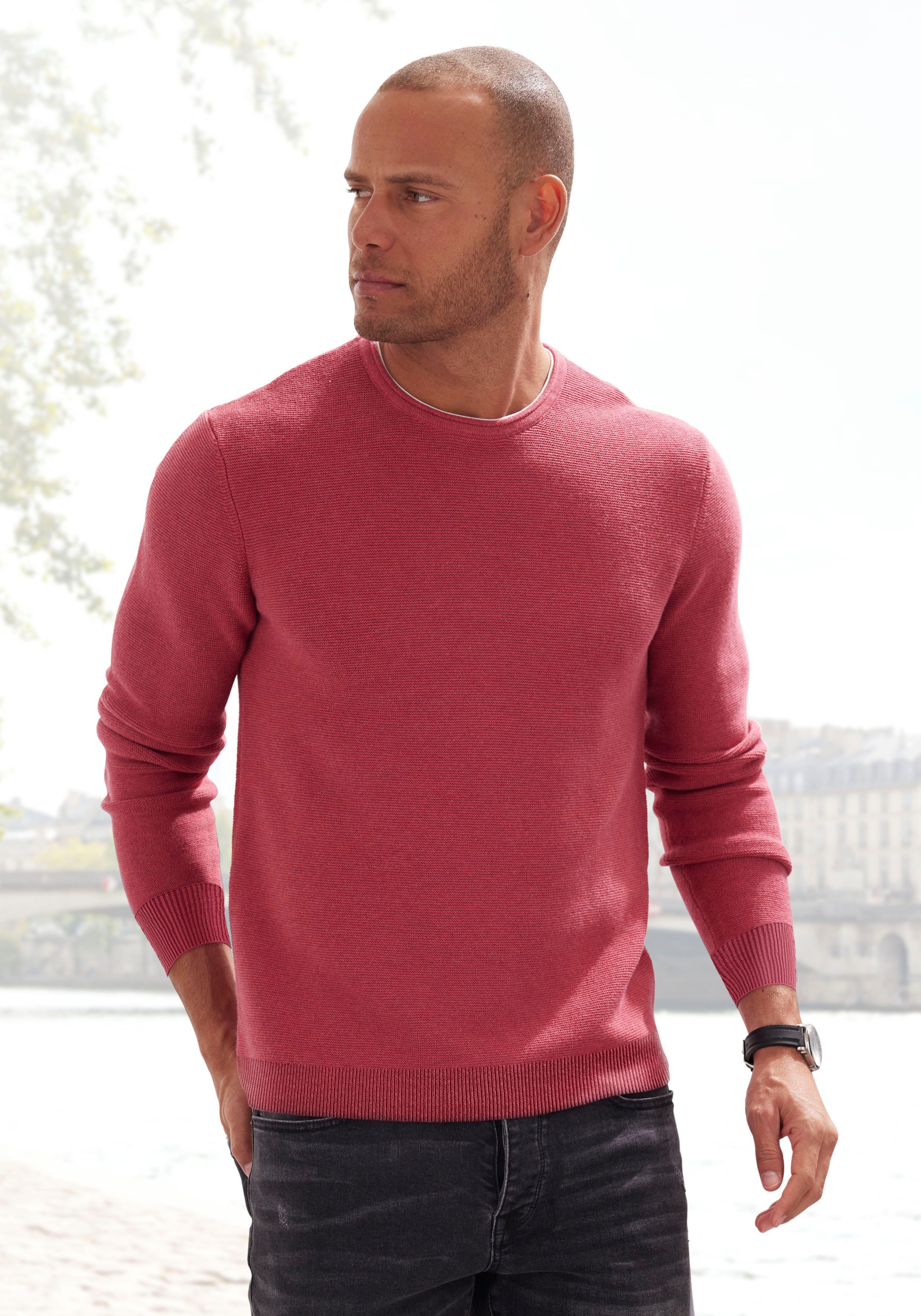 AUTHENTIC LE JOGGER Strickpullover mit Double-Layer günstig online kaufen