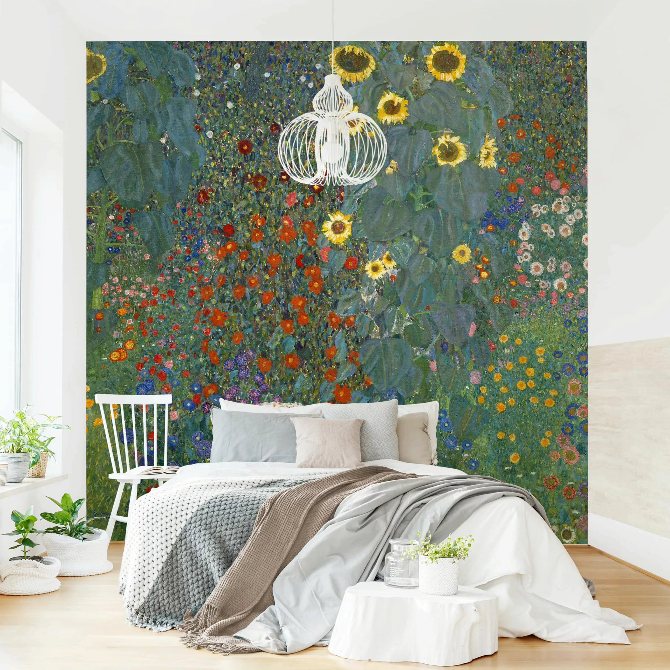 Fototapete Gustav Klimt - Garten Sonnenblumen günstig online kaufen