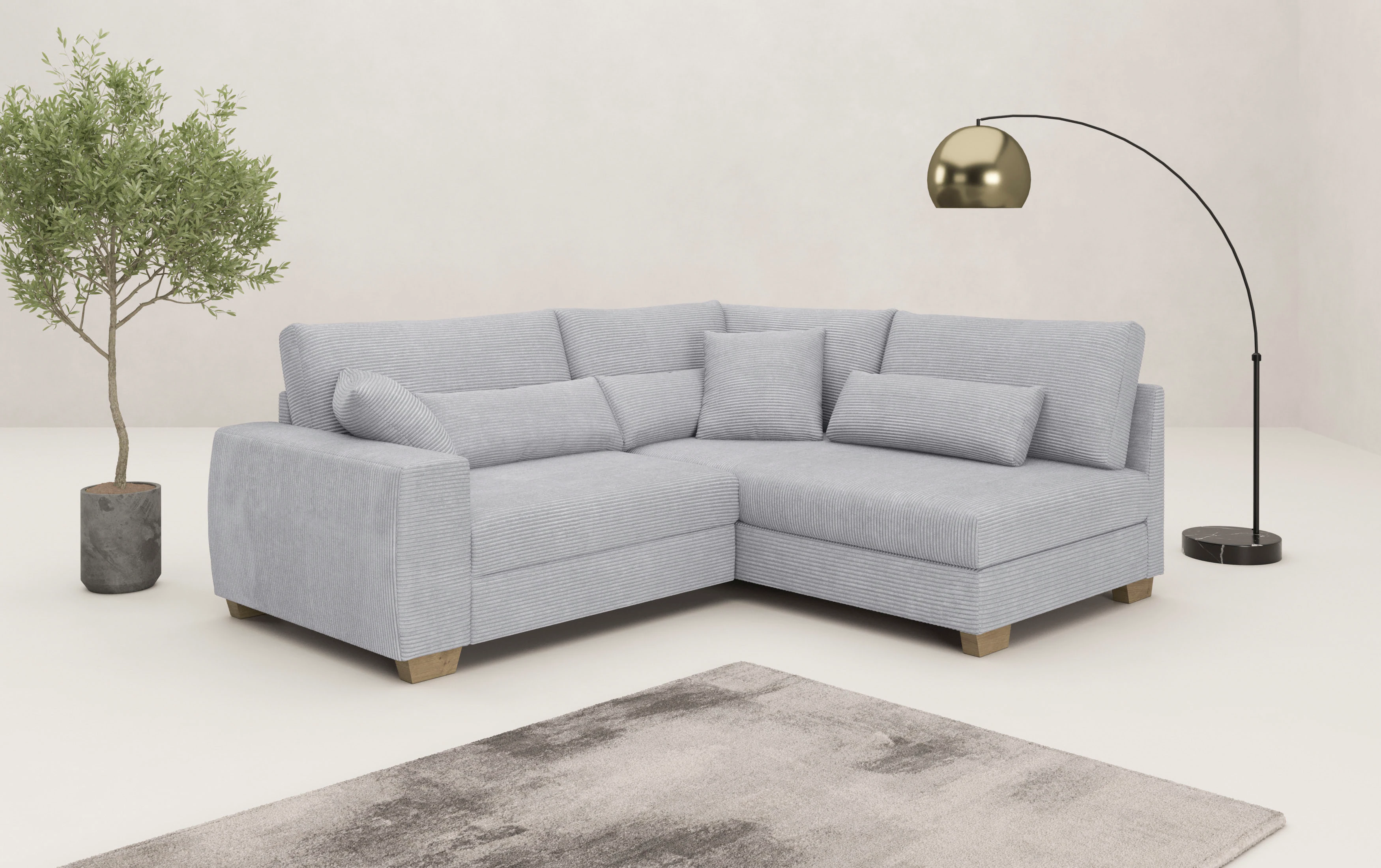 Mr. Couch Ecksofa "Helena L-Form", Mit Federkern, wahlweise mit Bettfunktio günstig online kaufen