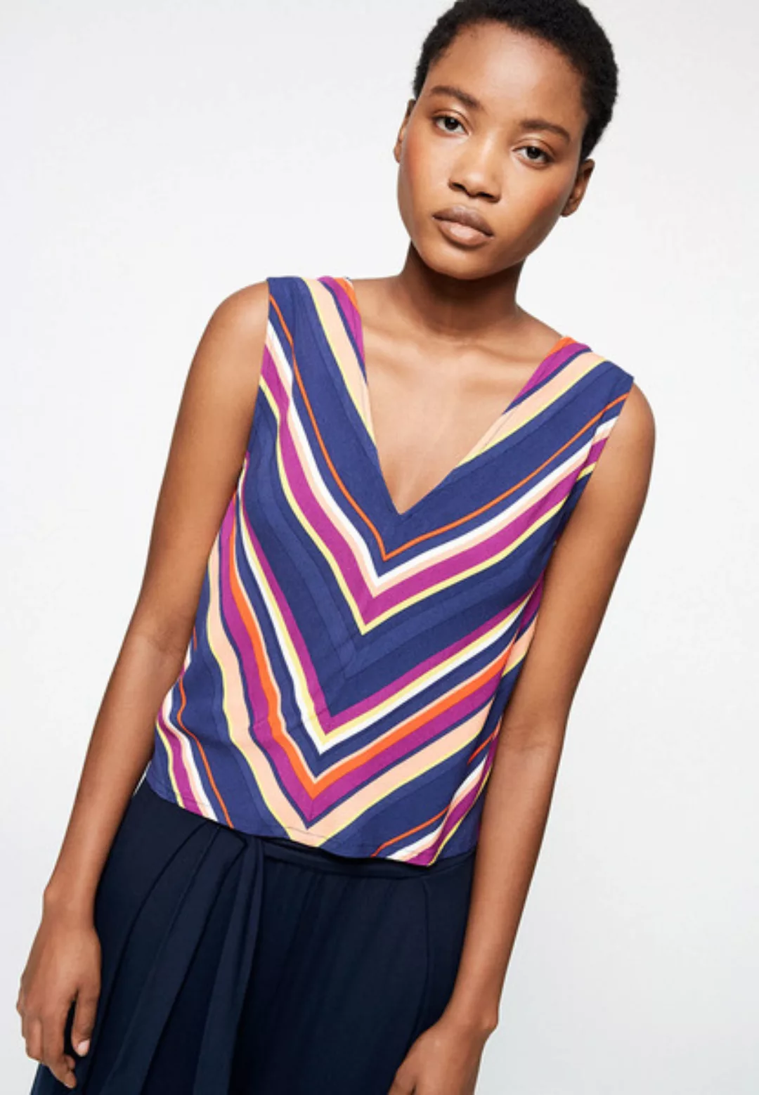 Naadima Multicolor Stripes - Damen Bluse Aus Lenzing Ecovero Light günstig online kaufen