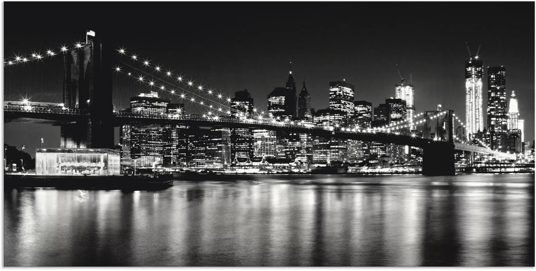 Artland Wandbild »Nächtliche Skyline Manhattan I«, Amerika, (1 St.), als Al günstig online kaufen