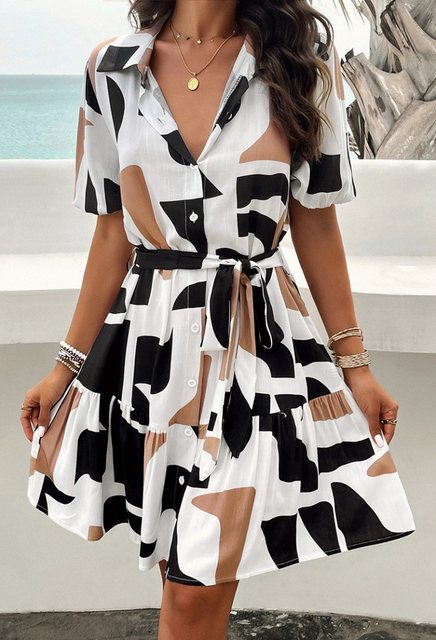 LOVGCCN Sommerkleid Temperamentvolles, elegantes, bedrucktes Kleid mit kurz günstig online kaufen