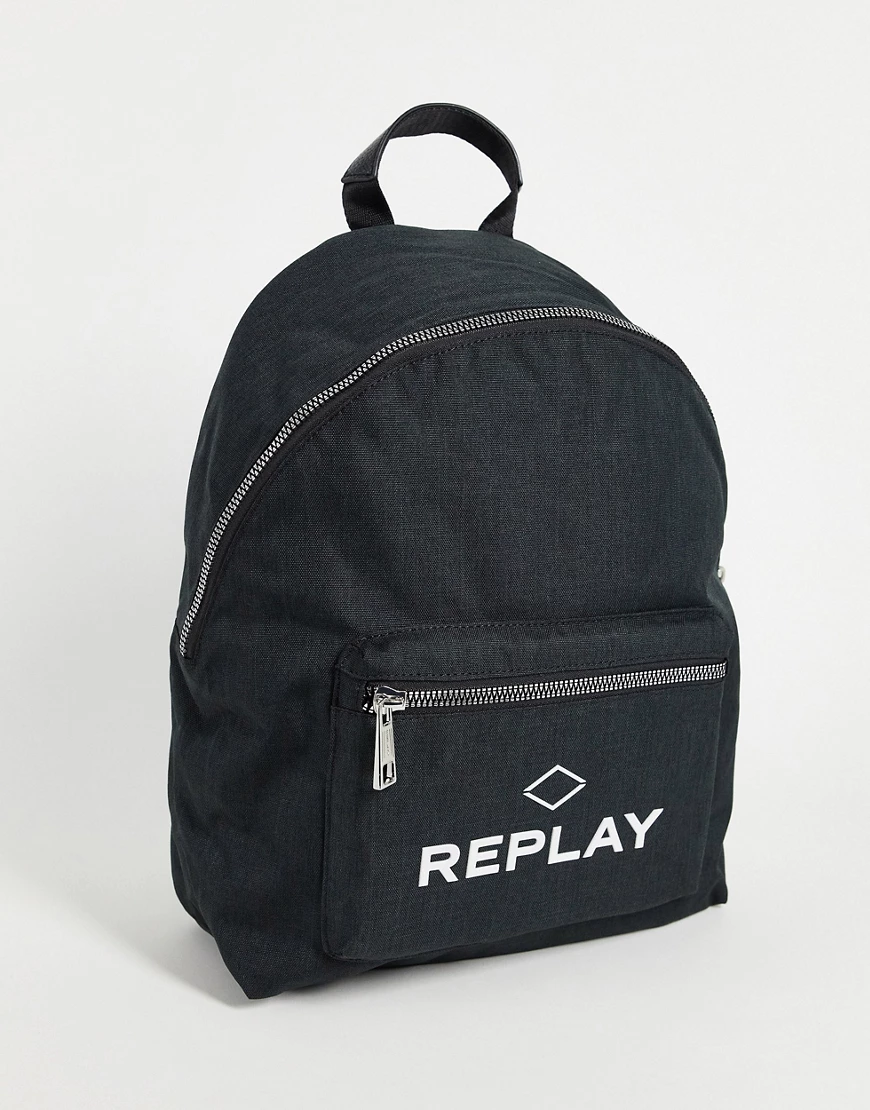 Replay – Rucksack mit Logo-Schwarz günstig online kaufen