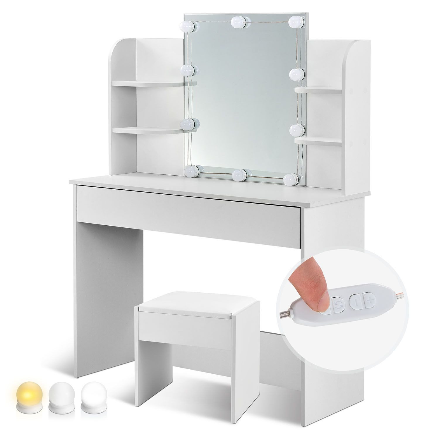 Juskys Schminktisch Bella, Inkl. Hocker Melly günstig online kaufen
