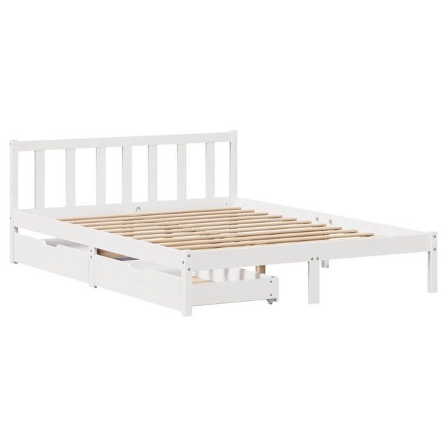 vidaXL Bett Massivholzbett ohne Matratze Weiß 140x190 cm Kiefernholz günstig online kaufen