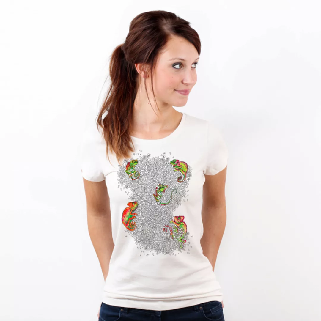 Jungle Life Chameleon - Shirt Frauen Aus Biobaumwolle günstig online kaufen