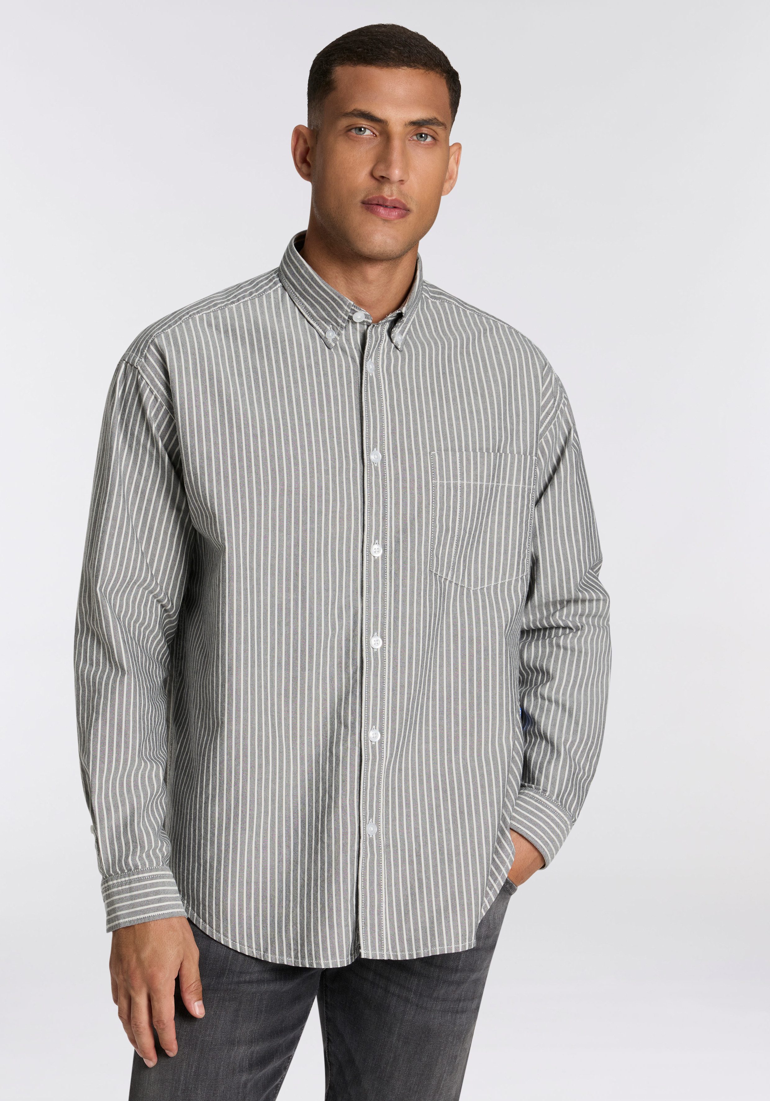 HUGO Blue Langarmhemd Ebill oversize günstig online kaufen