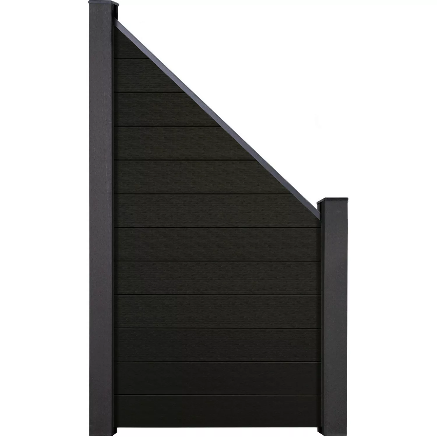 GroJa Solid Steckzaun Schräg schmal 90 cm x 180/90 cm Schwarz günstig online kaufen