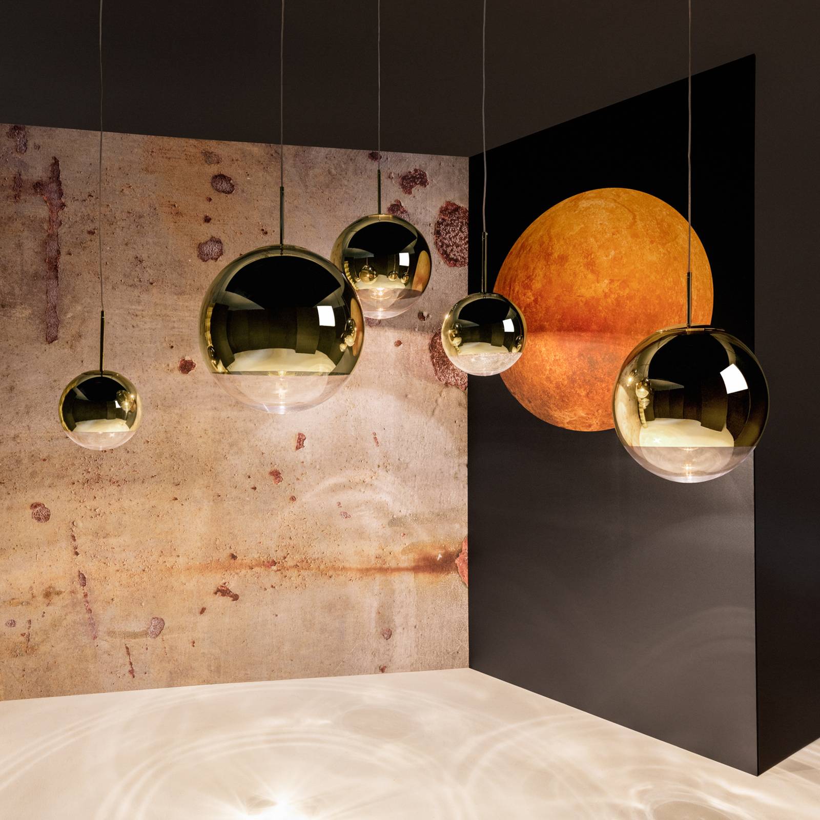 Tom Dixon Mirror Ball LED-Hängelampe Ø 25 cm gold günstig online kaufen