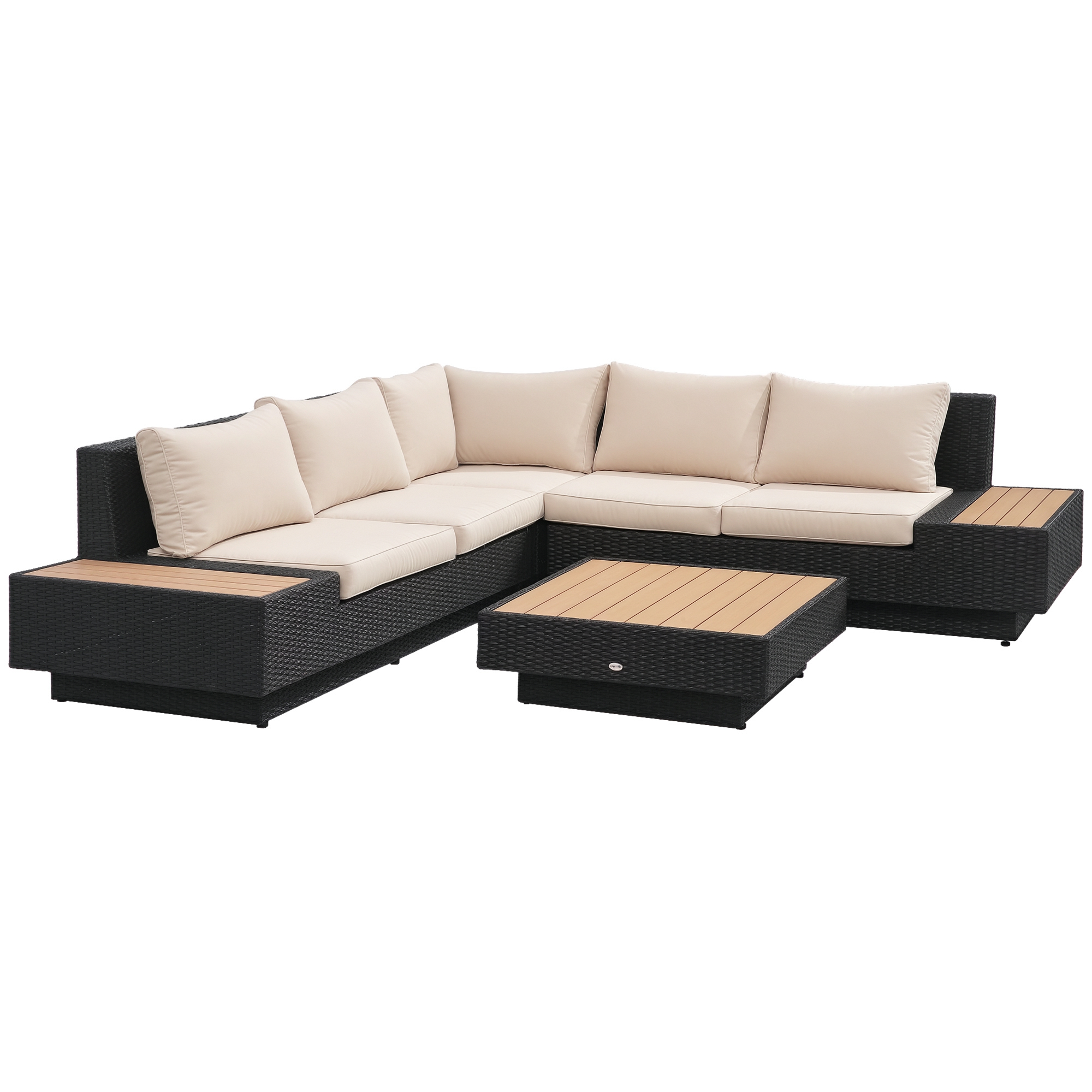 HOMCOM Garten-Set für 4 Personen mit Ablagen & Beistelltisch, inklusive Sit günstig online kaufen