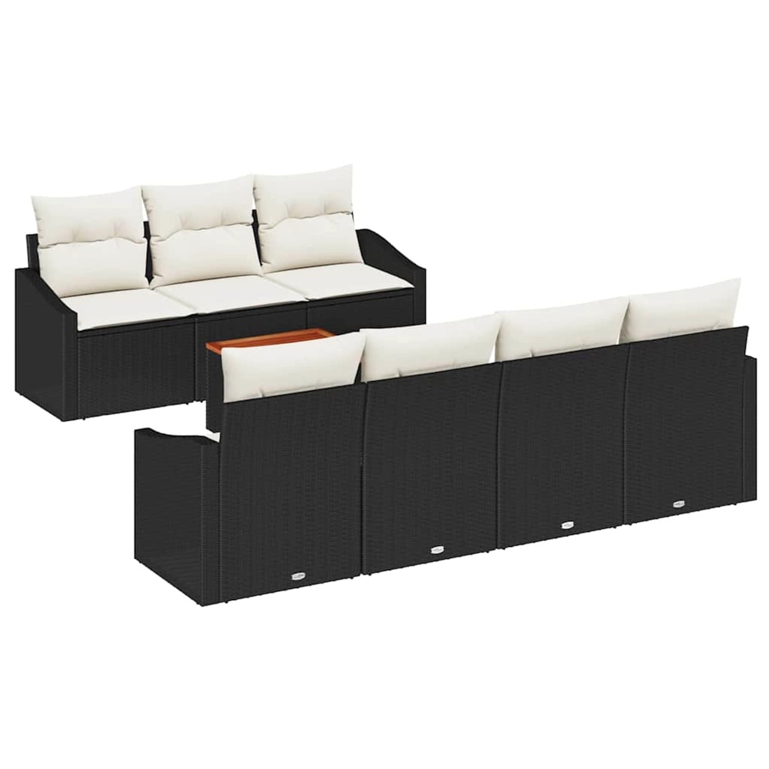 vidaXL Garten-Sofa-Set 8-Tlg Schwarz Weiß 3356458 günstig online kaufen