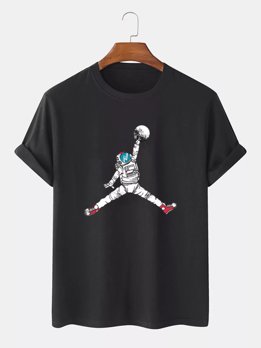 Herren Astronaut Grafik Kurzarm Basic T-Shirts T-Shirts günstig online kaufen