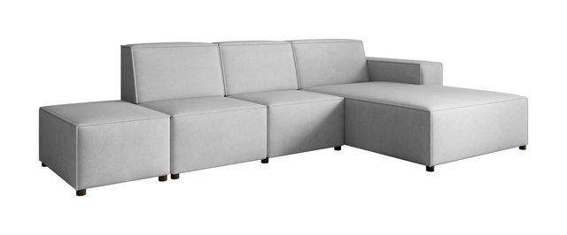 Beautysofa Ecksofa mit Hocker PEDRO L, Inklusive Hocker, breite Ottomane, F günstig online kaufen