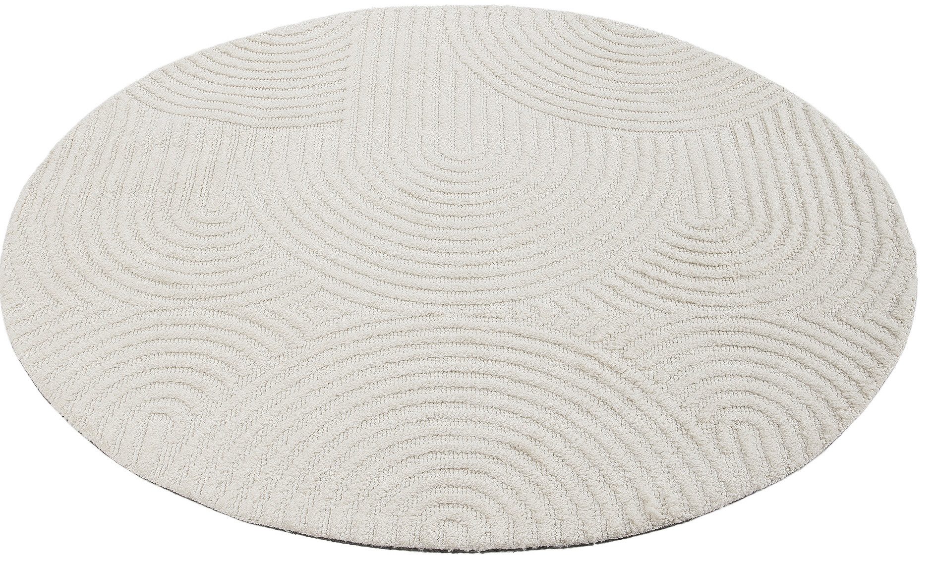 carpetfine Teppich »Holly Zen 1«, rund, 12 mm Höhe, Hoch-Tief-Effekt, geome günstig online kaufen