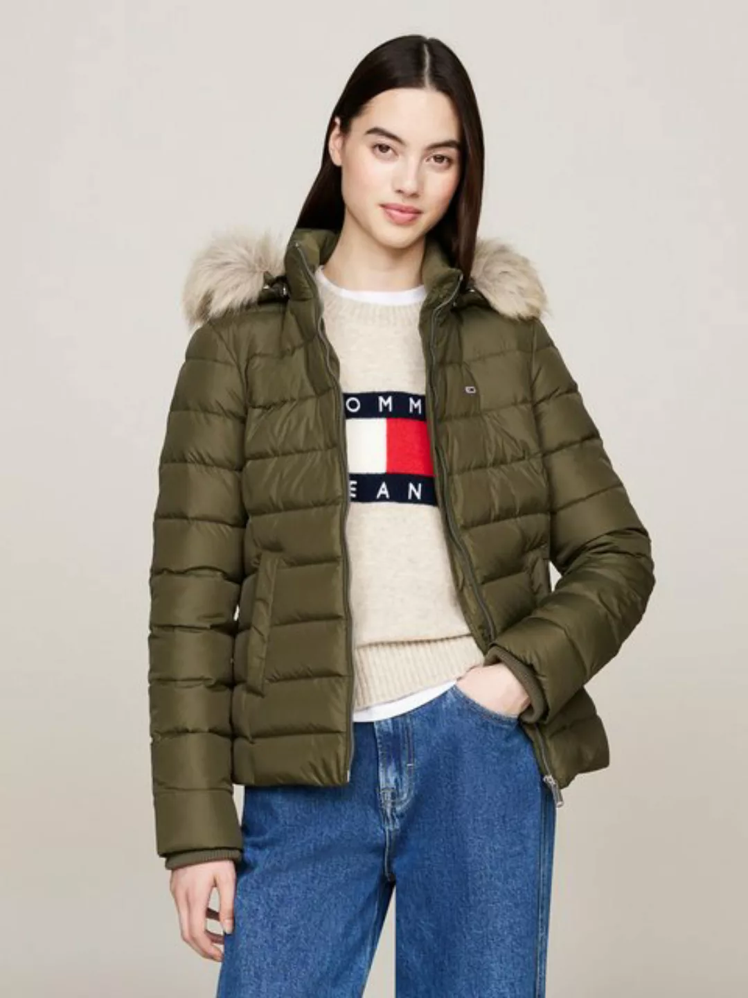 Tommy Jeans Steppjacke "TJW BASIC HOODED DOWN JACKET EXT", mit Kapuze, mit günstig online kaufen