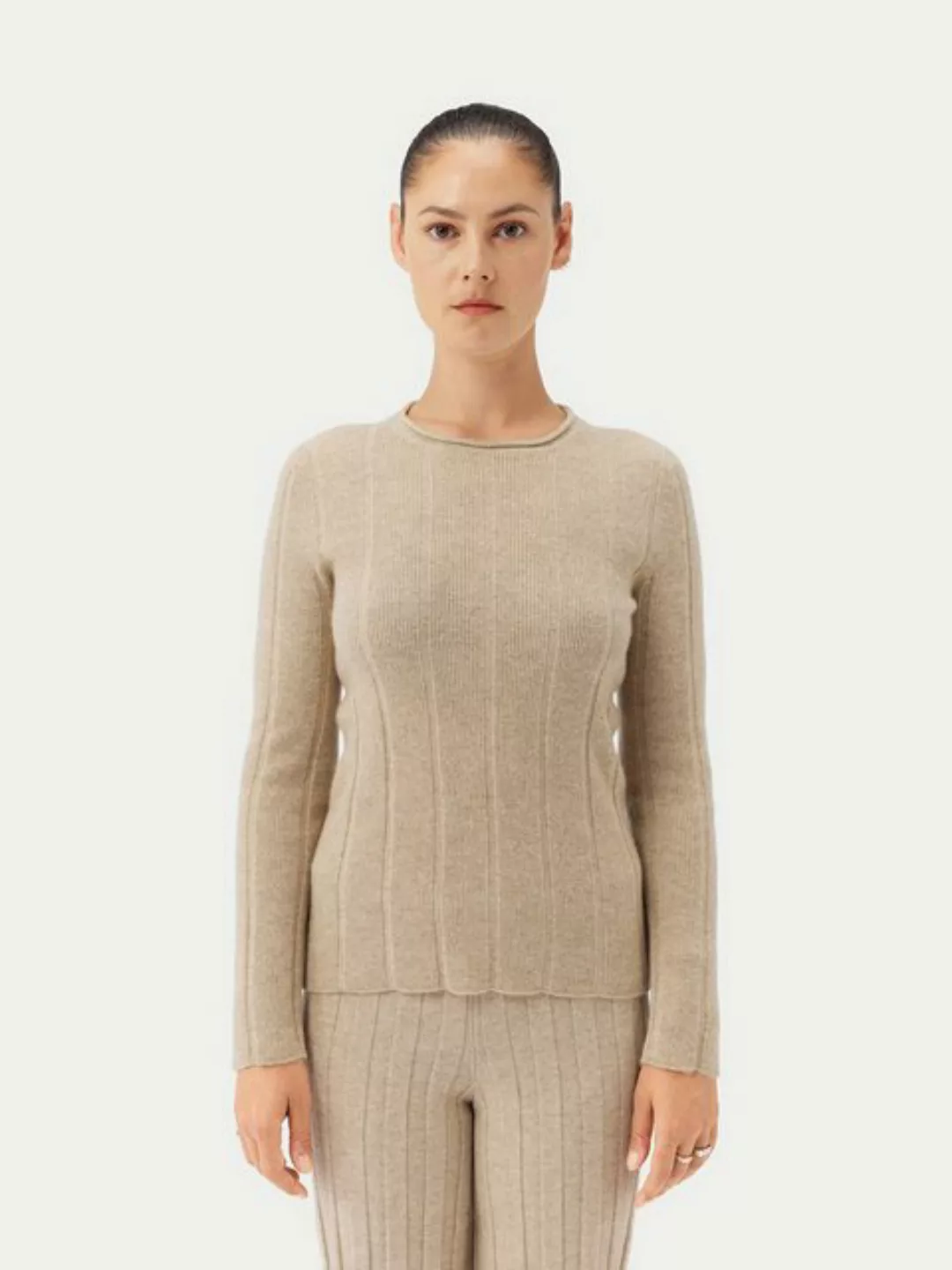 GOBI Cashmere Rundhalspullover Kaschmir Pullover mit C-Ausschnitt günstig online kaufen