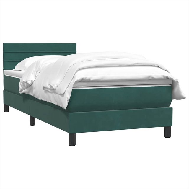 vidaXL Bett Boxspringbett mit Matratze Dunkelgrün 90x210 cm Samt günstig online kaufen