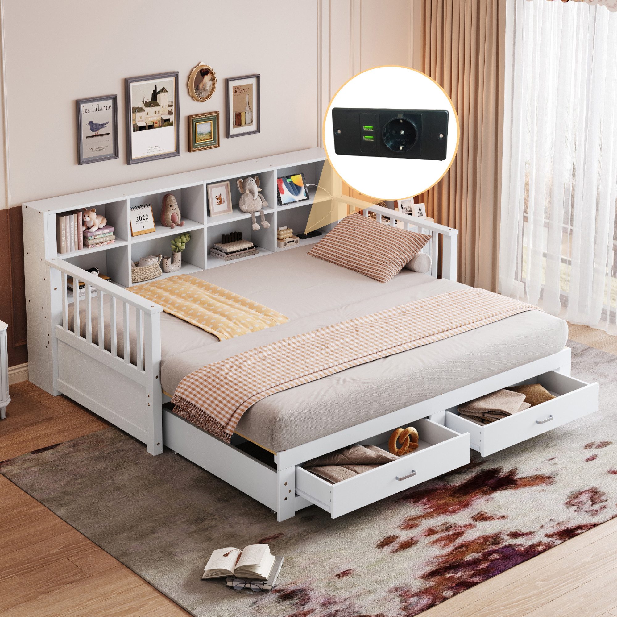 HAUSS SPOLE Schlafsofa Ausziehbares Bett 90/180x190 günstig online kaufen