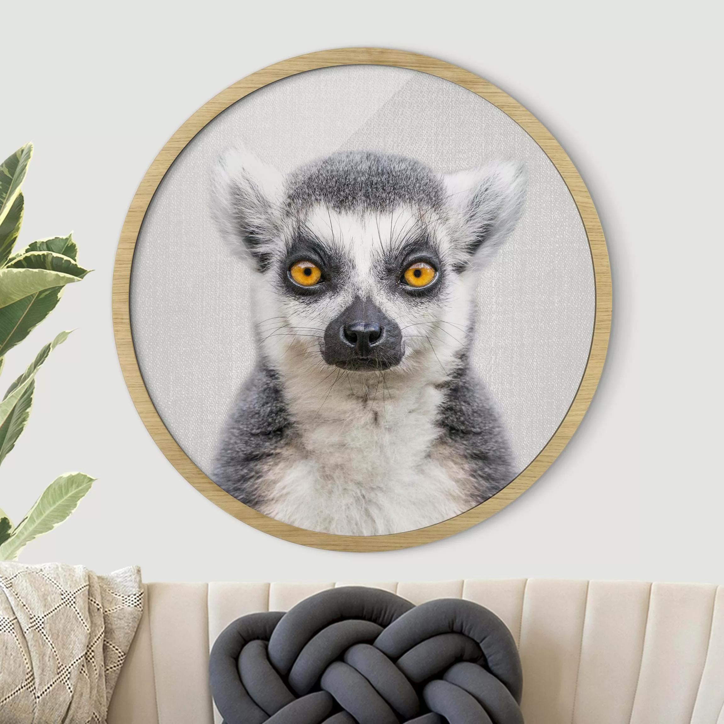 Rundes Gerahmtes Bild Lemur Ludwig günstig online kaufen