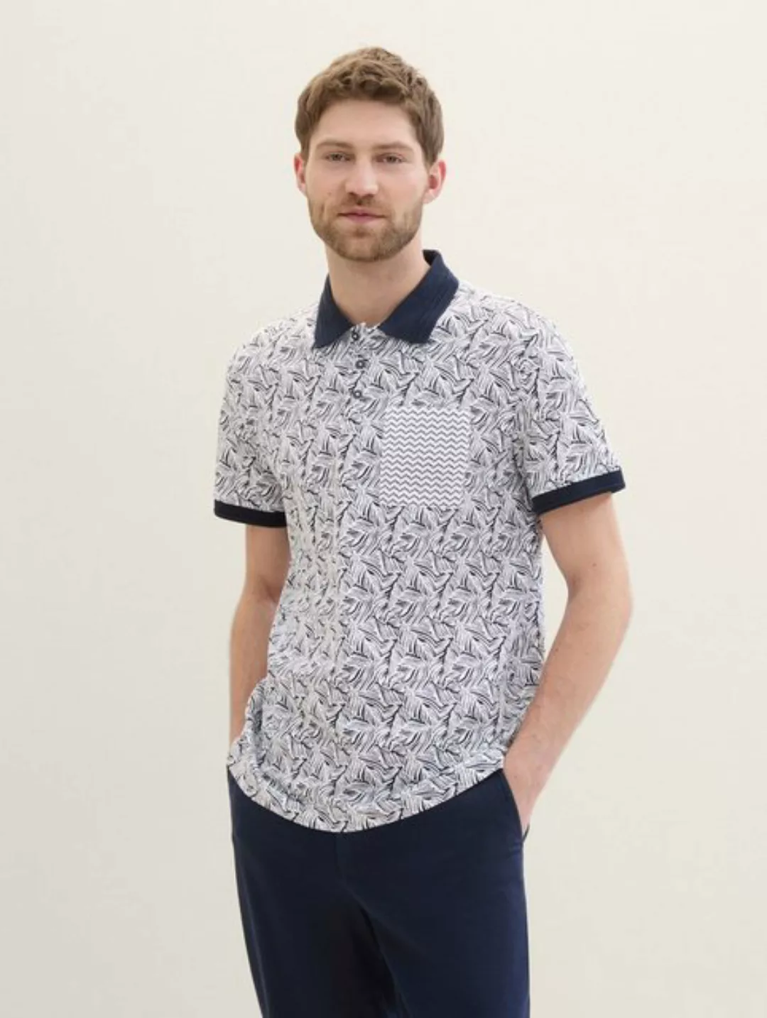 TOM TAILOR Poloshirt Poloshirt mit Allover Print günstig online kaufen