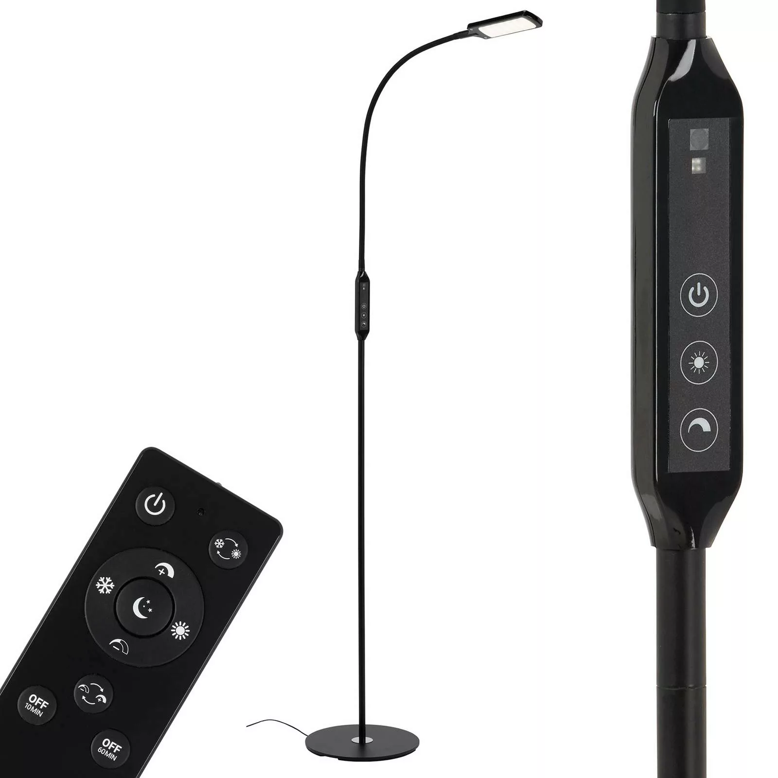 LED-Stehleuchte Office Remote, schwarz, dimmbar, CCT günstig online kaufen