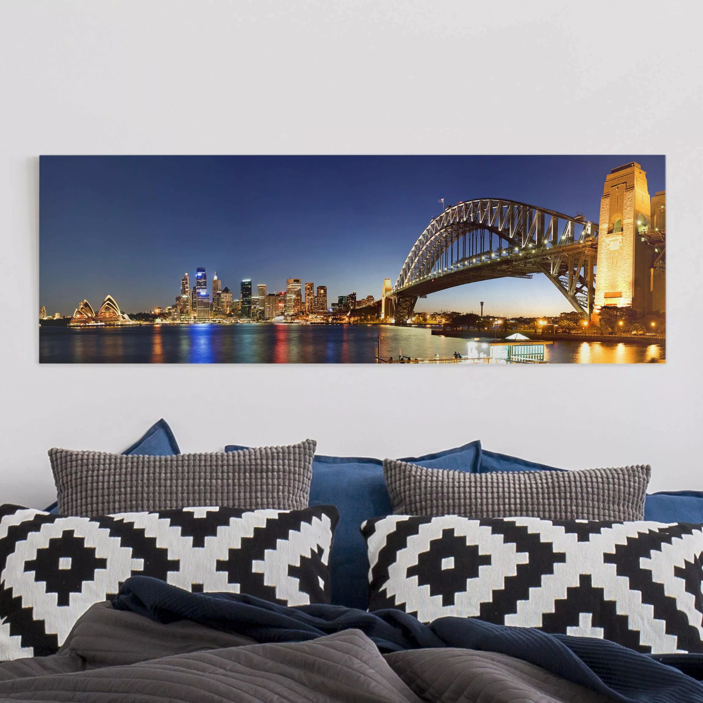 Leinwandbild Architektur & Skyline - Panorama Sydney at Night günstig online kaufen