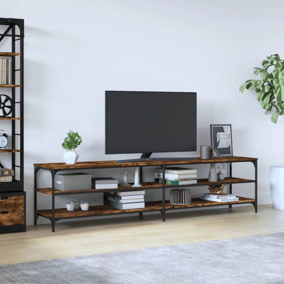 Vidaxl Tv-schrank Räuchereiche 200x30x50 Cm Holzwerkstoff Und Metall günstig online kaufen