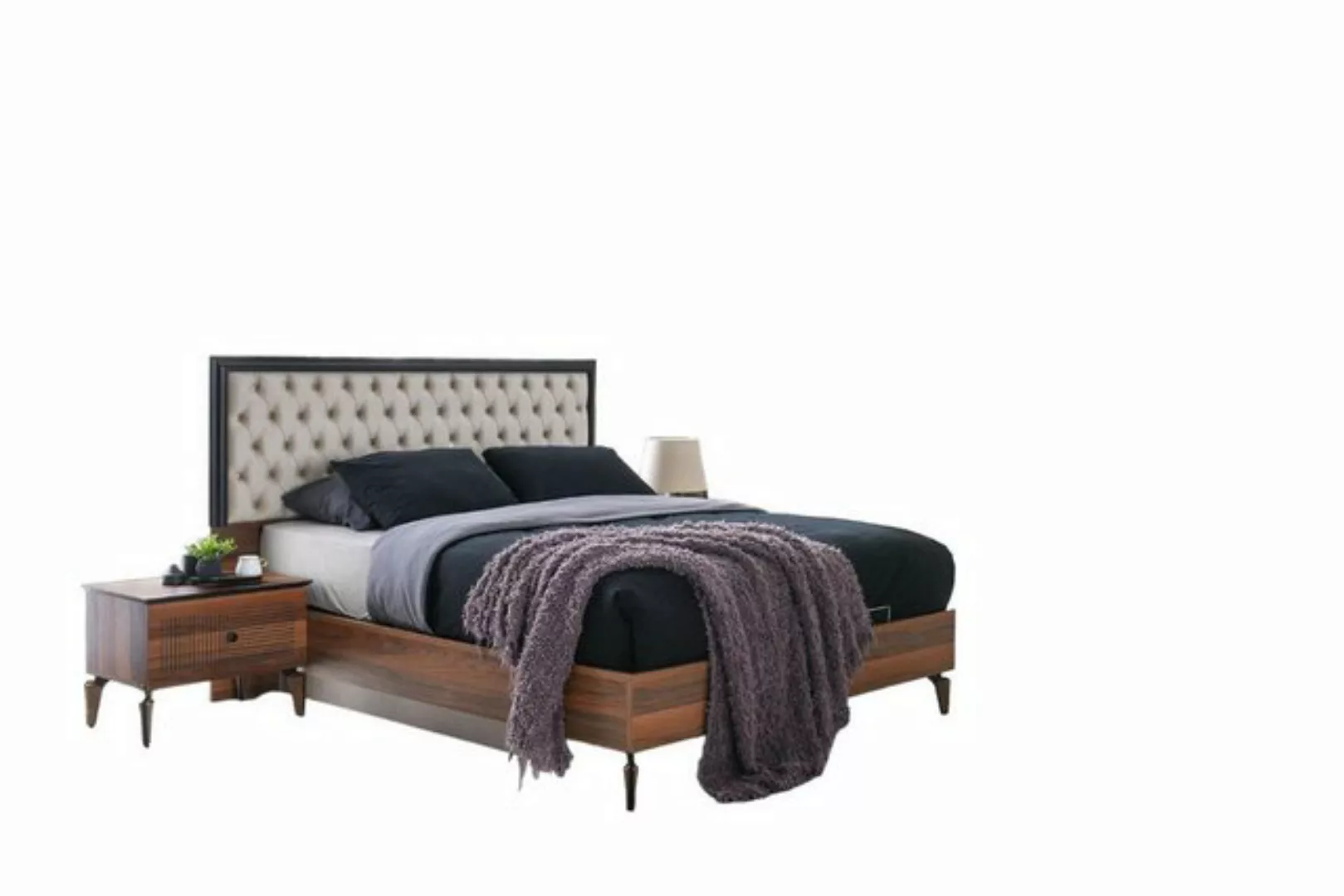 JVmoebel Bett Bettrahmen Bett Doppelbett Holzbett Braun Bettgestelle Schlaf günstig online kaufen