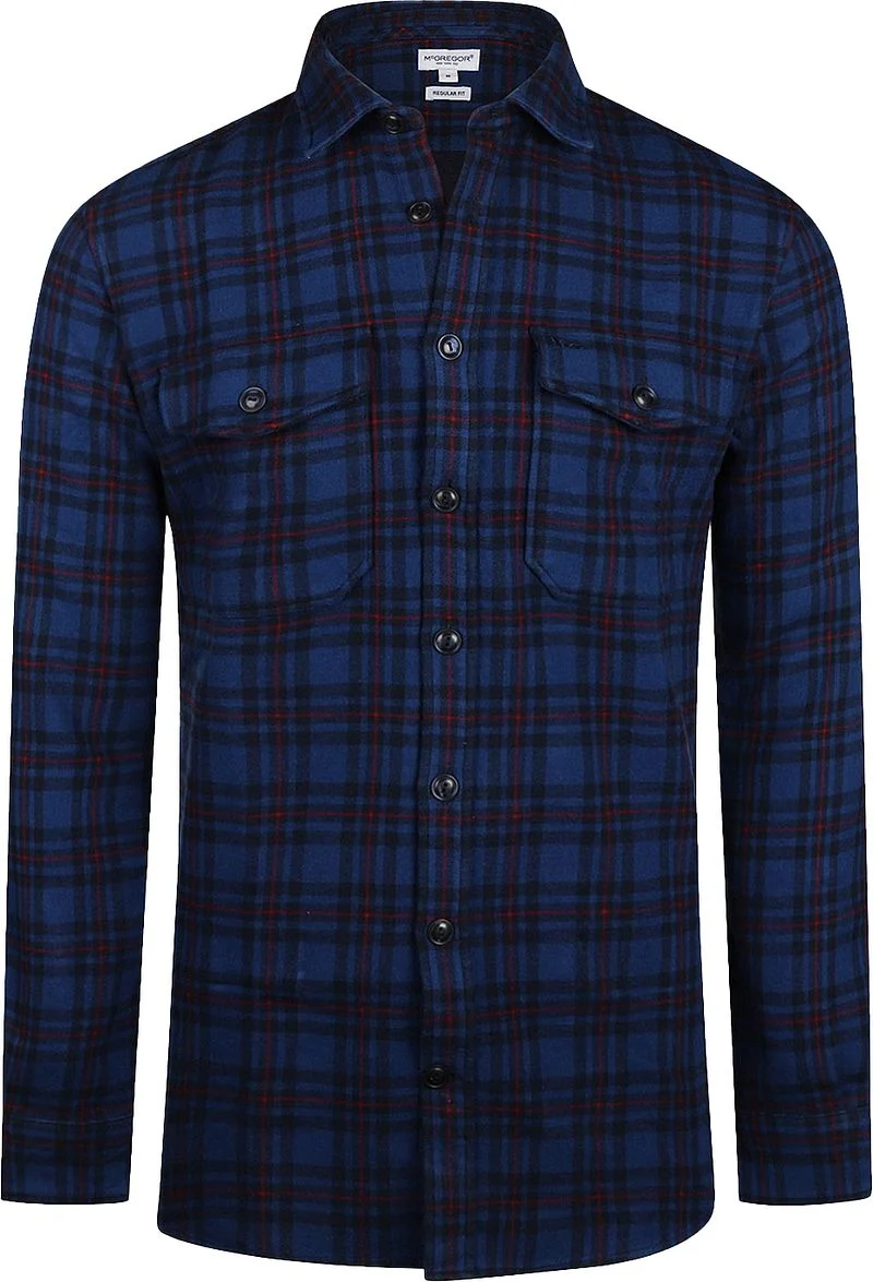 McGregor Hemdjacke Tartan Karos Dunkelblau - Größe L günstig online kaufen