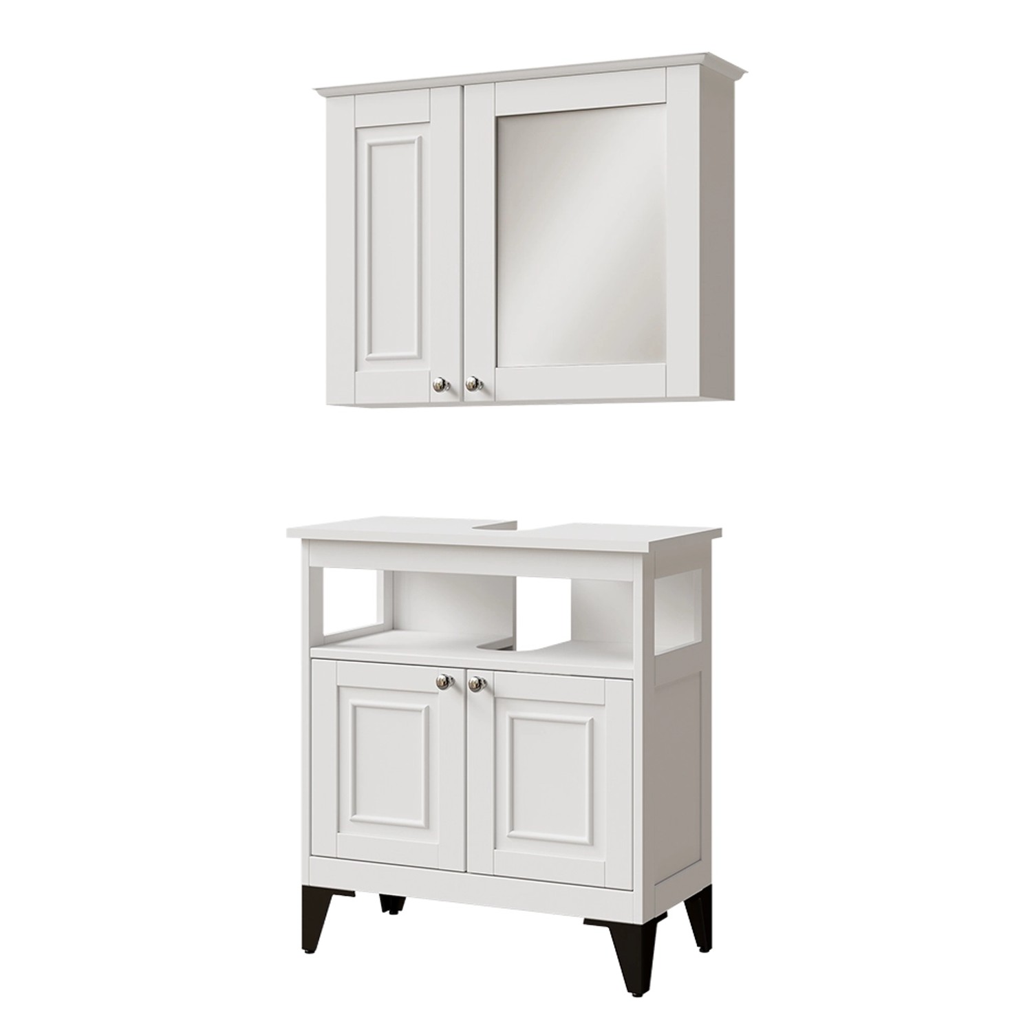 Vicco Badmöbel-Set Vanity Weiß 2 Teile günstig online kaufen