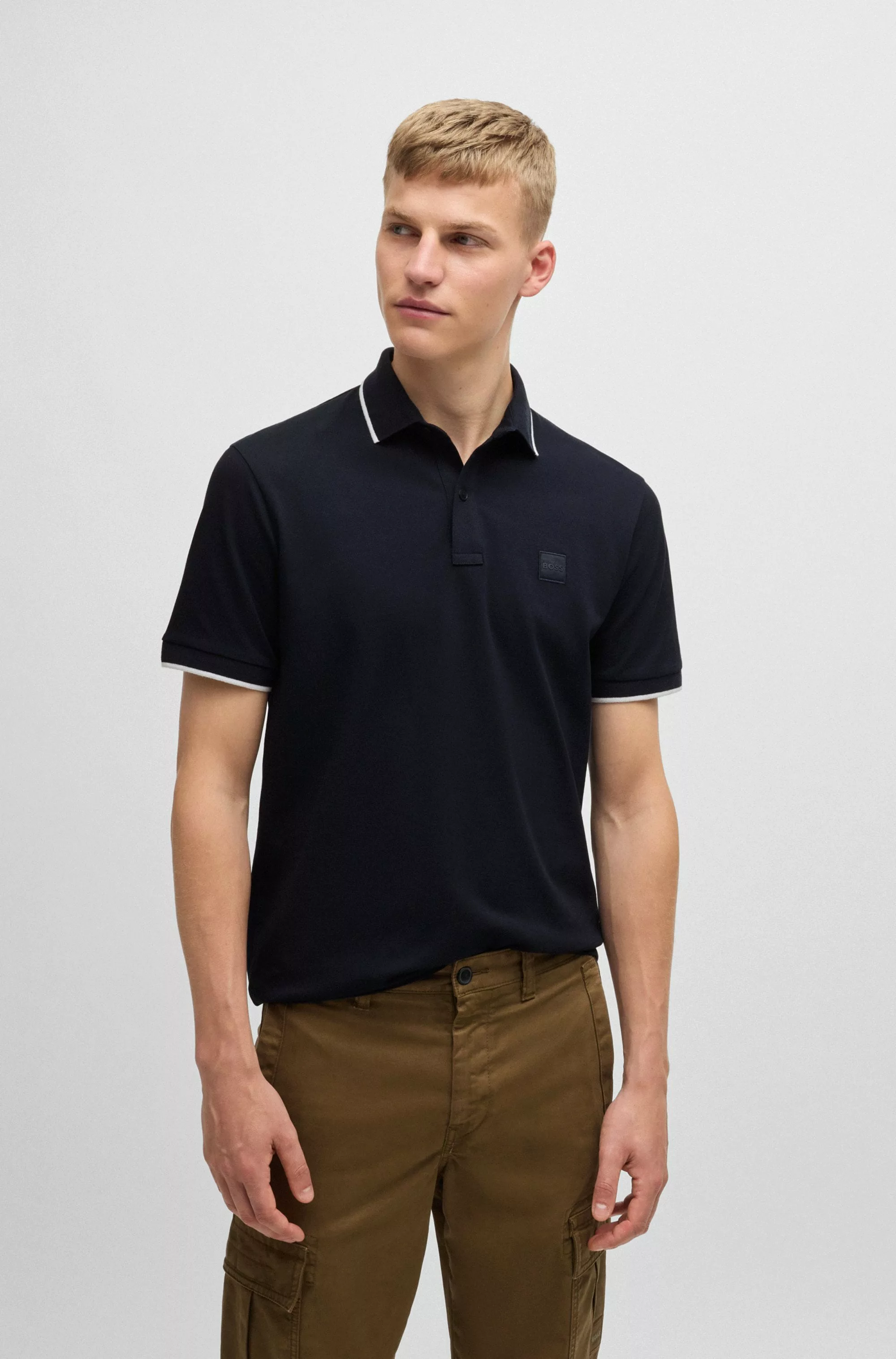 BOSS ORANGE Poloshirt Passertip mit BOSS Logo-Badge günstig online kaufen