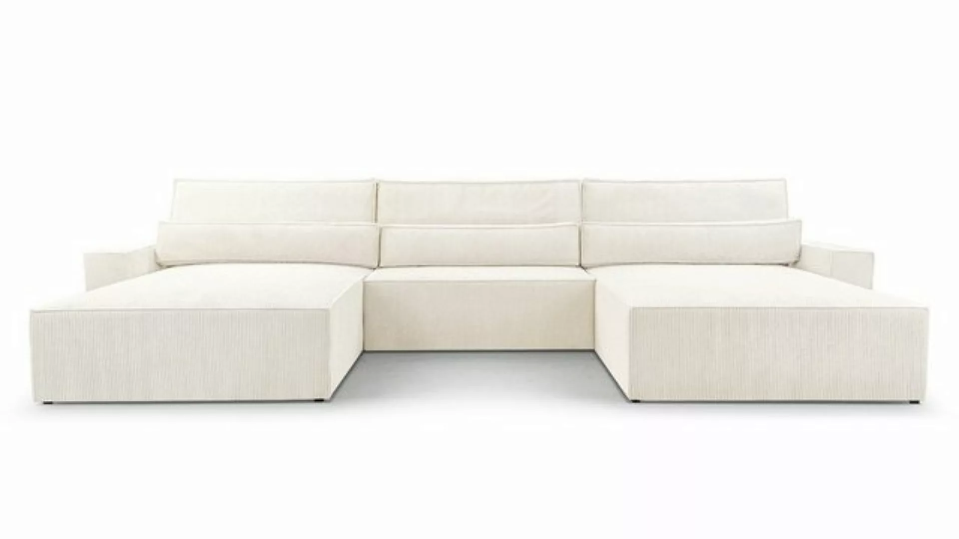 MOEBLO Wohnlandschaft DENVER U, Eckcouch aus Cordstoff Ecksofa U-Form Cord günstig online kaufen