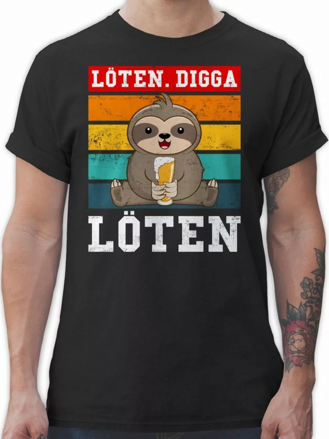 Shirtracer T-Shirt Löten Digga Löten Vintage weiß bunt Party & Alkohol Herr günstig online kaufen