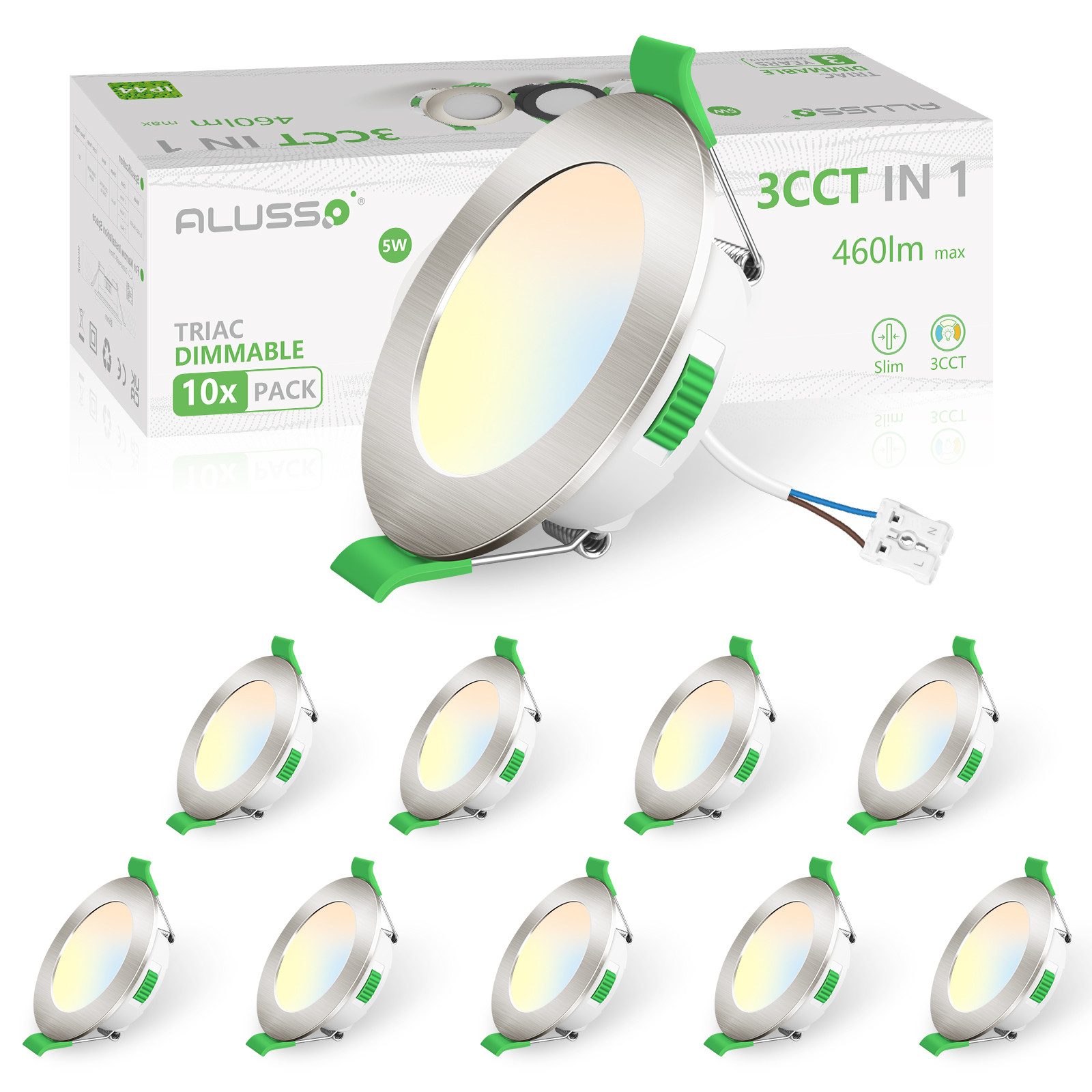 ALUSSO LED Einbaustrahler 10er-Set, 230 V, günstig online kaufen