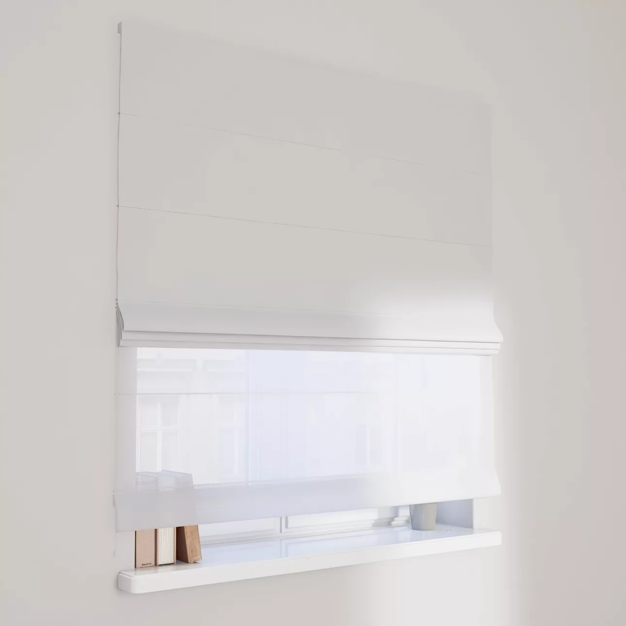 Dekoria Doppelraffrollo Duo, weiß-grau, 160 x 170 cm günstig online kaufen