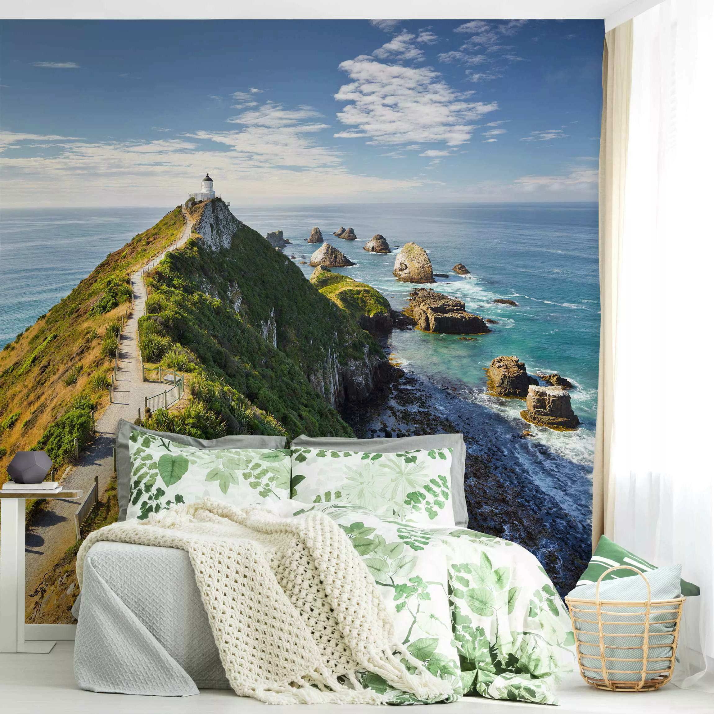 Fototapete Nugget Point Leuchtturm und Meer Neuseeland günstig online kaufen