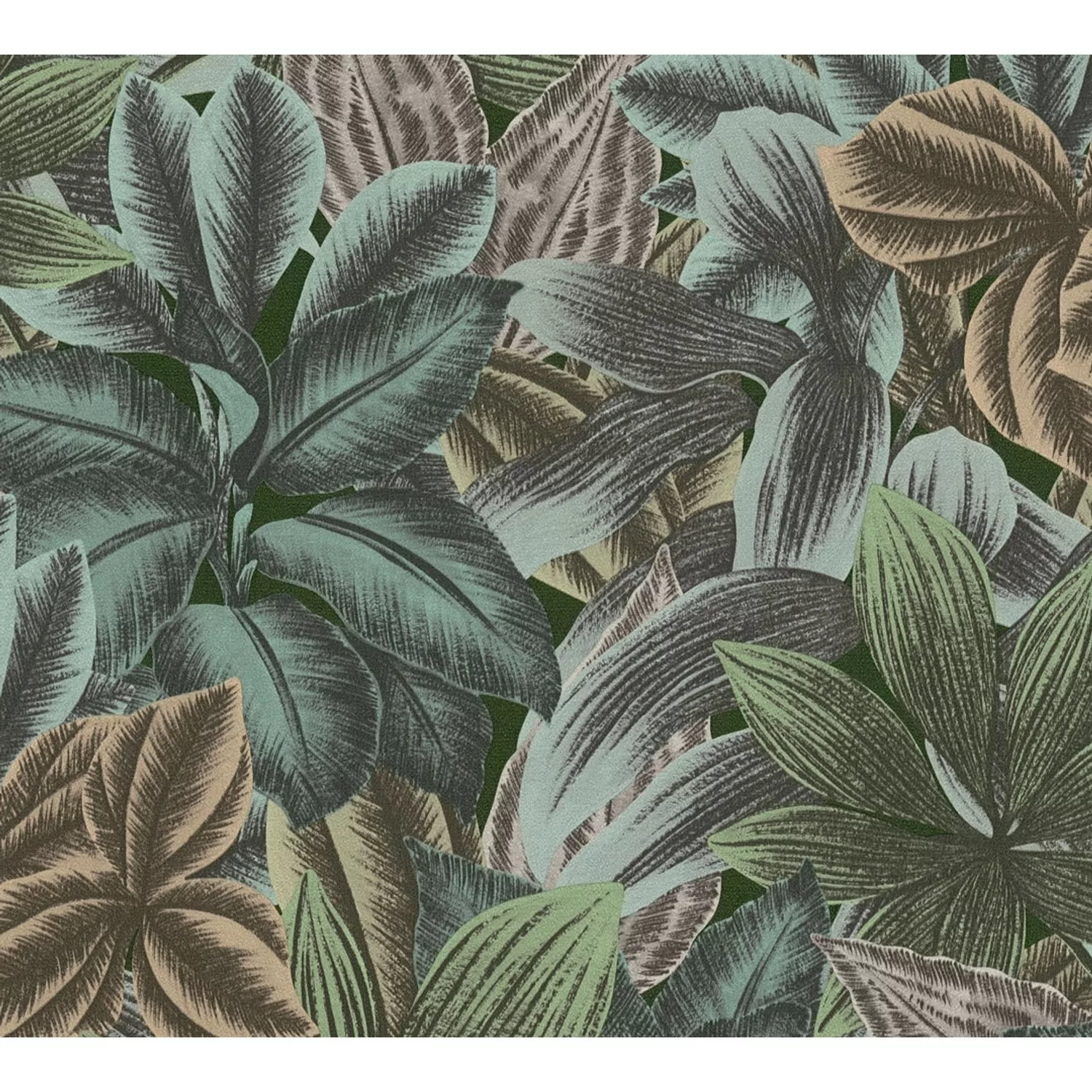 AS-Creation Vliestapete Dschungel Floral Matt Strukturiert Grün Blau günstig online kaufen