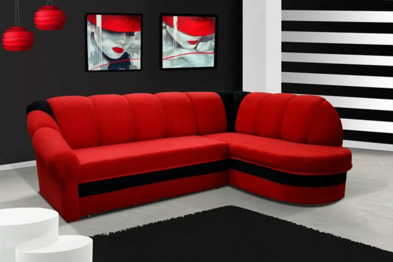 JVmoebel Ecksofa Designer Rotes Ecksofa Luxus Couch Modernes Textil Polster günstig online kaufen