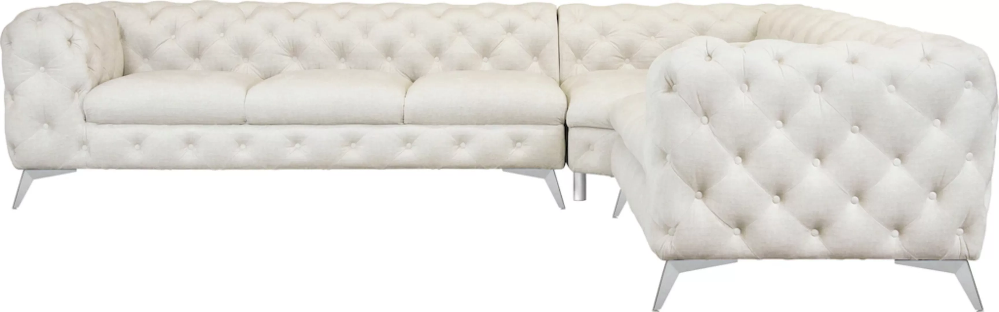 Leonique Chesterfield-Sofa "Glynis L-Form", aufwändige Knopfheftung, modern günstig online kaufen