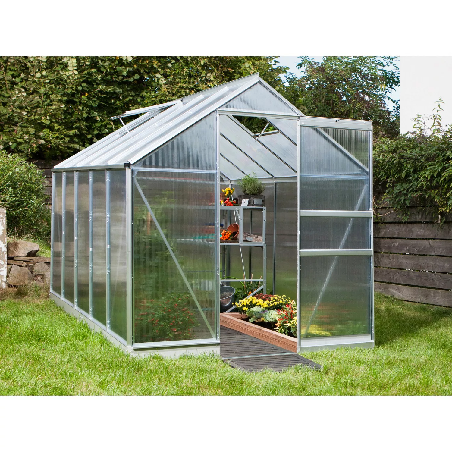 Vitavia Gewächshaus Apollo 6200 HKP 4 mm Alu-Blank 6,2 m² inkl. Fundament günstig online kaufen